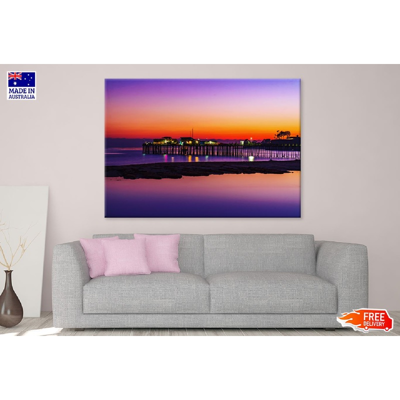 Wooden Pier on Sea Sunset View Photograph Print 100% Australian Made