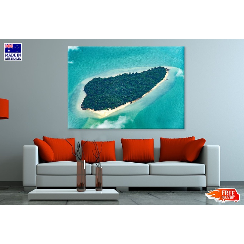 Aegean Sea Pelan Island Aerial View Photograph Print 100% Australian Made