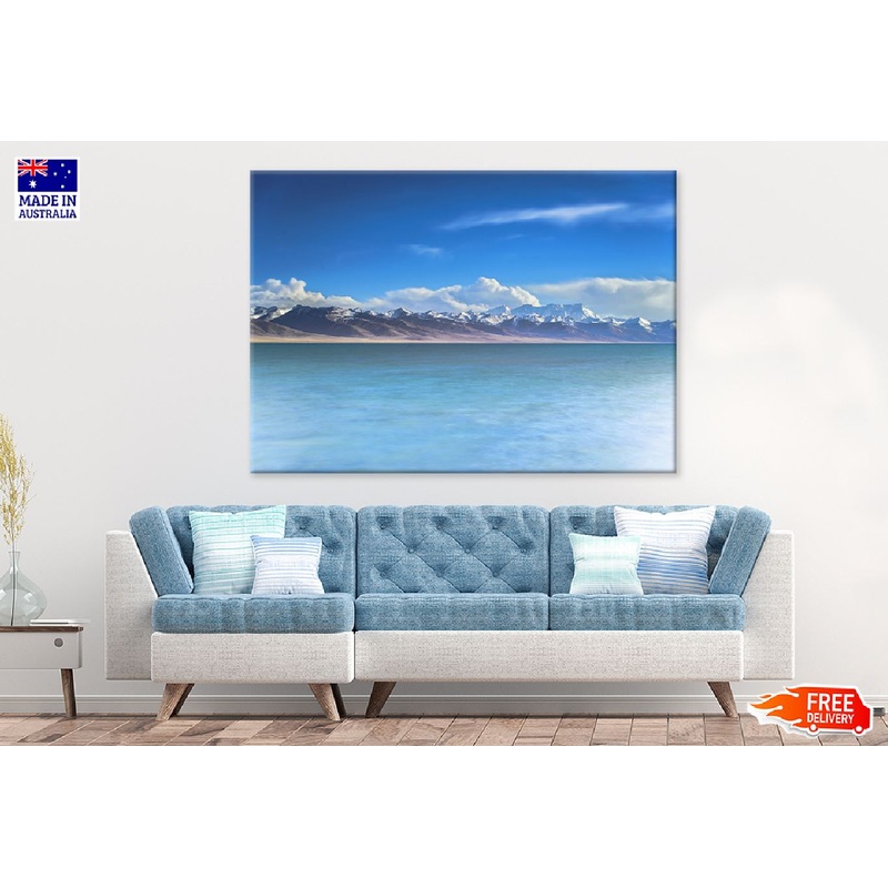 Beach Landscape & Snow Mountains View Photograph Print 100% Australian Made