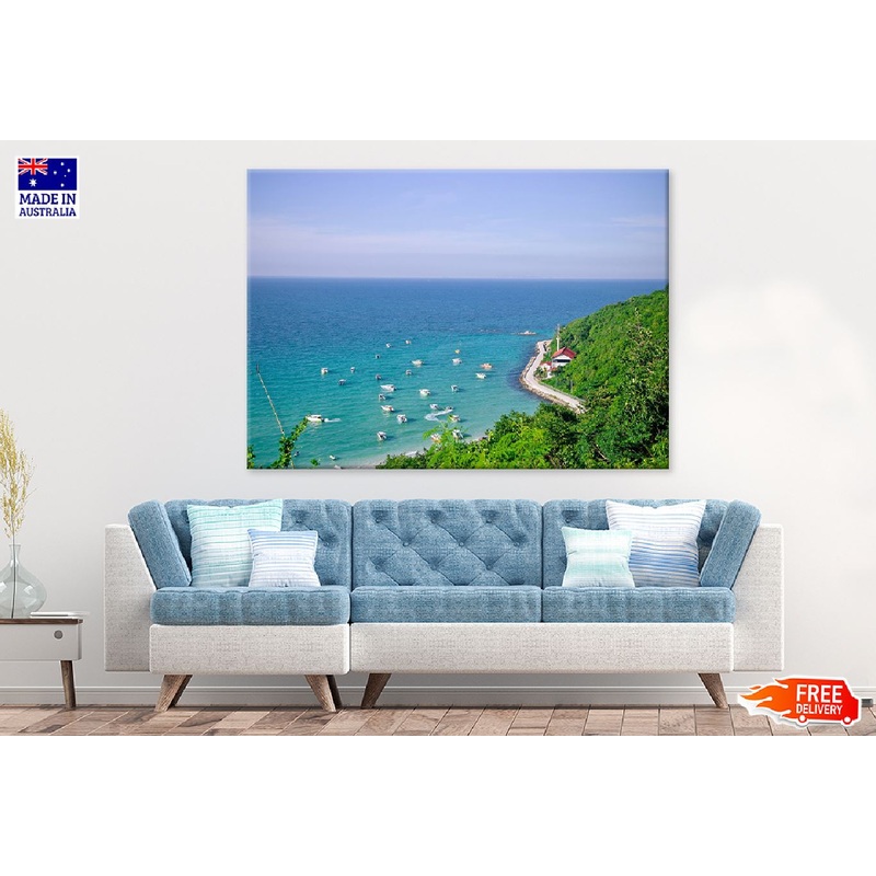 Thailand Paradise Beach & Ships View Photograph Print 100% Australian Made