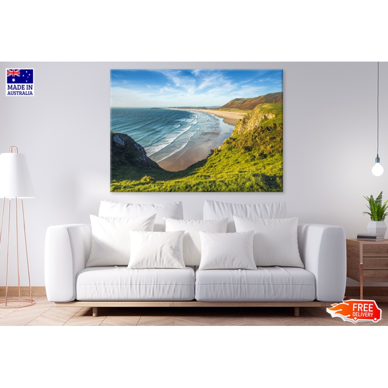 Trees & Mountain Sea Sky View Photograph Print 100% Australian Made