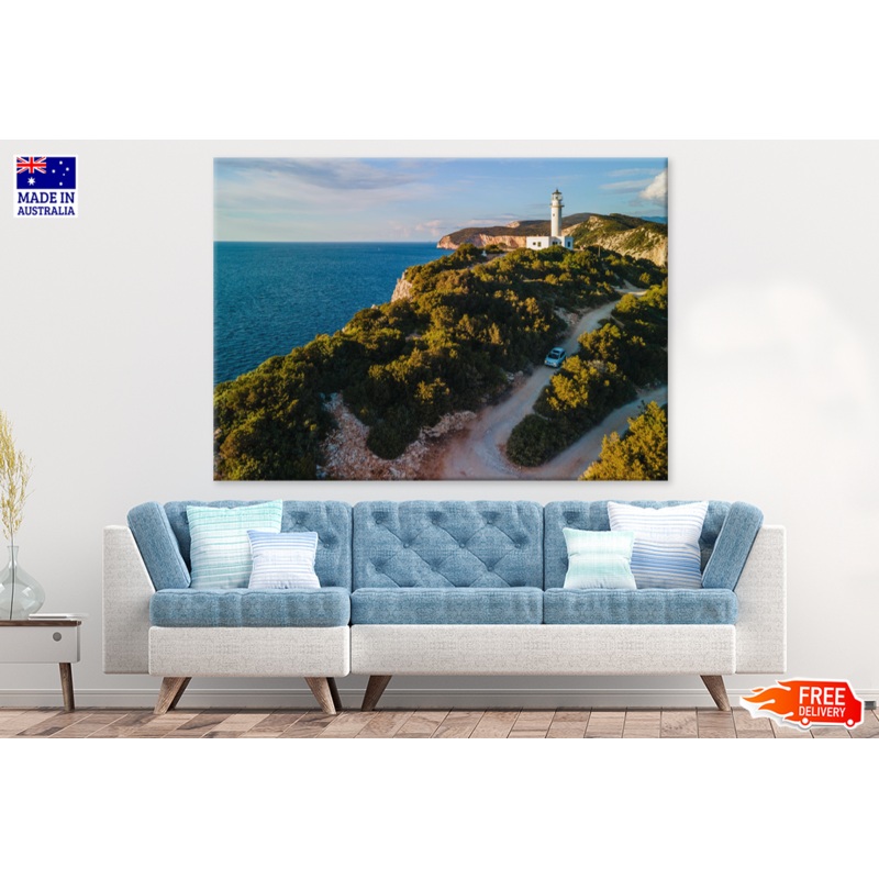 Trees Tower & Sea Sky View Photograph Print 100% Australian Made
