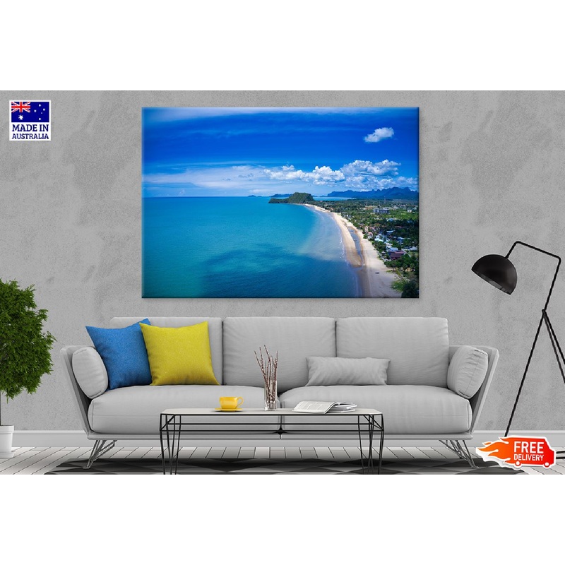 Adriatic Sea Island with Sky View Photograph Print 100% Australian Made