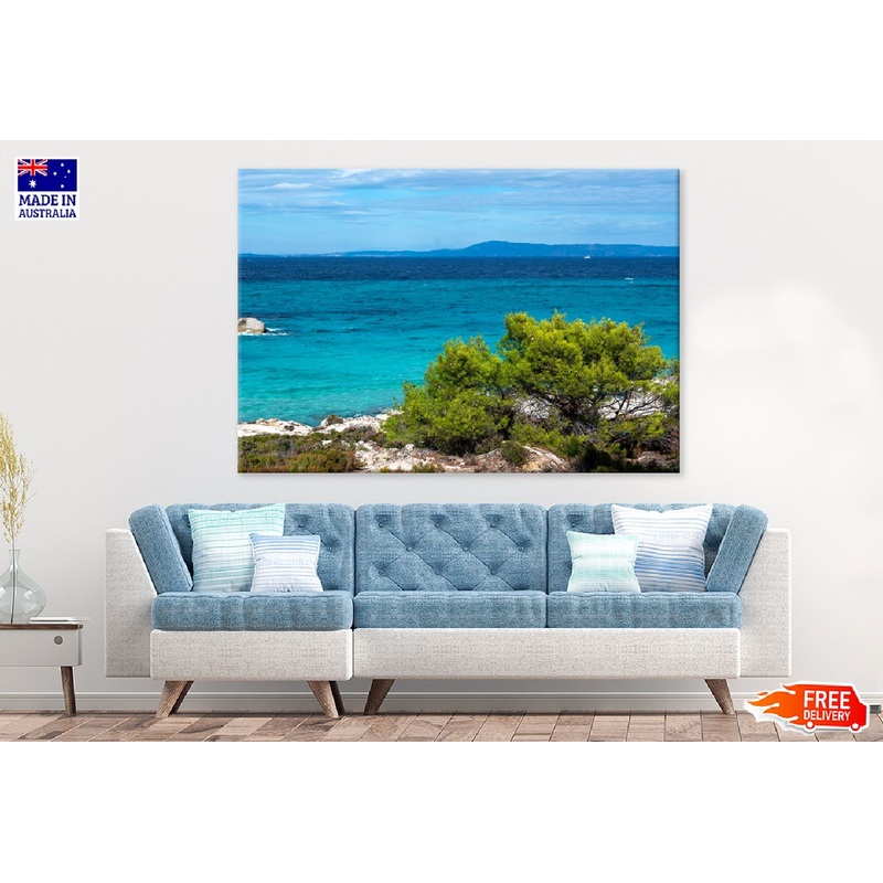 Aegean Sea View From Rock & Tree Photograph Print 100% Australian Made