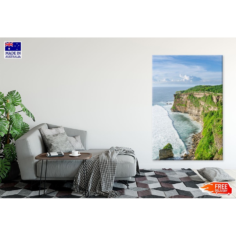 Big Cliffs & Waves View Photograph Uluwatu Print 100% Australian Made