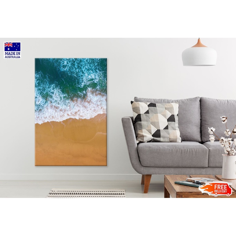 Blue Ocean Wave Beach Aerial View Photograph Print 100% Australian Made