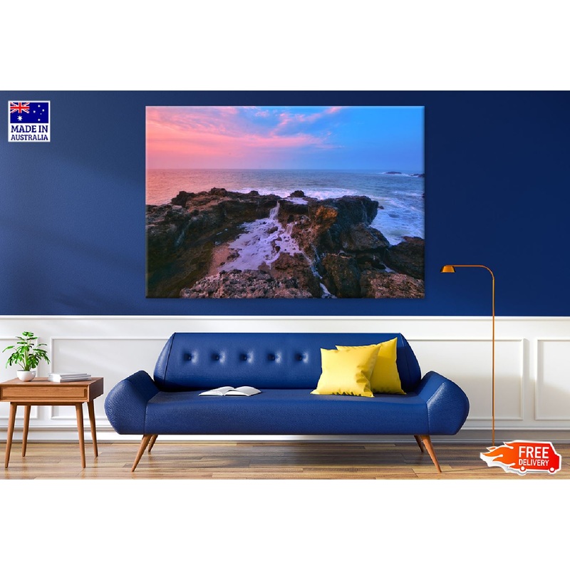 Sunrise Rocky Sea in Cloud View Photograph Print 100% Australian Made