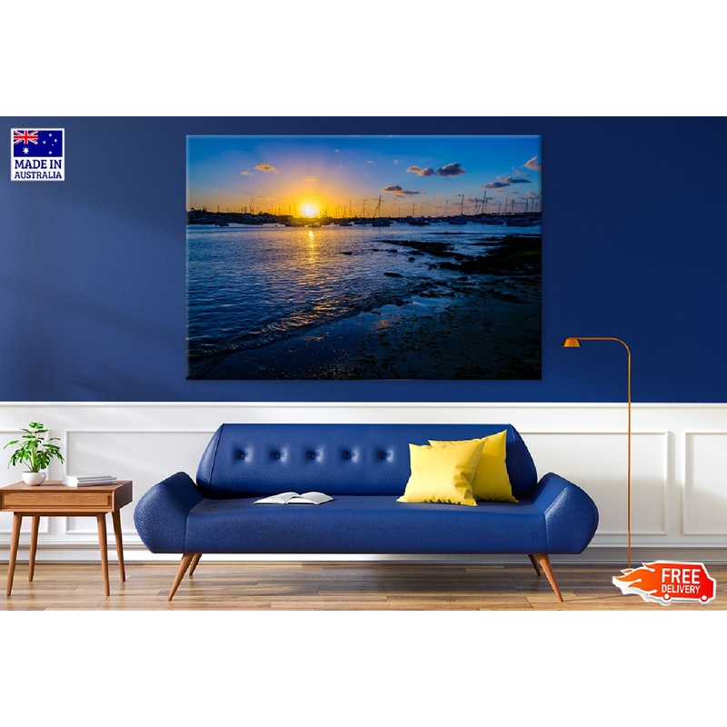 Sunset at Punta del Este Port Sea Photograph Print 100% Australian Made