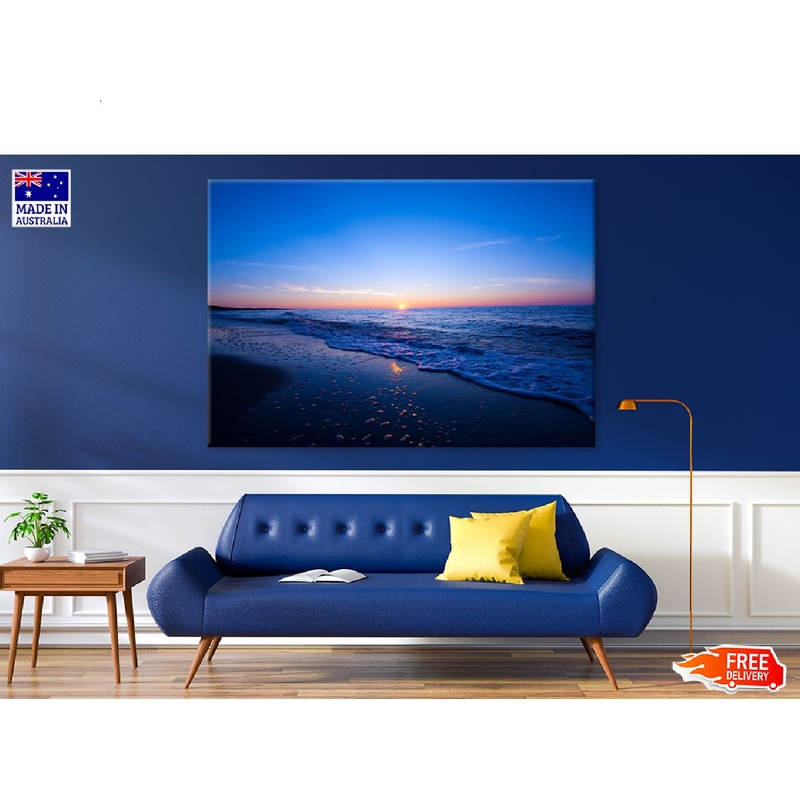 Sunset Blue Sea Scenery View Photograph Print 100% Australian Made
