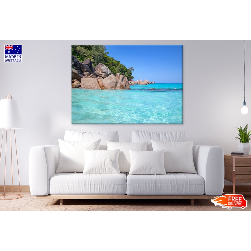 Trees On Rock & Sea Sky View Photograph Print 100% Australian Made