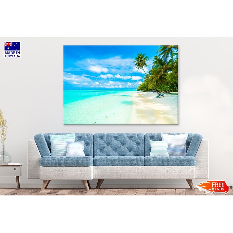 Tropical Beach in Maldives Island View Photograph Print 100% Australian Made