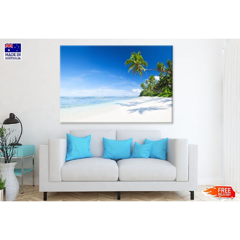 Tropical Beach with Blue Sky View Photograph Print 100% Australian Made