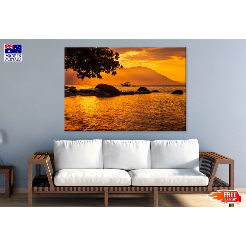 Warm Sunset on Beach View Photograph Brazil Print 100% Australian Made