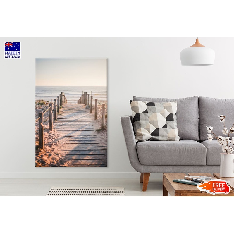 Wooden Path on Beach View Photograph Porto Print 100% Australian Made