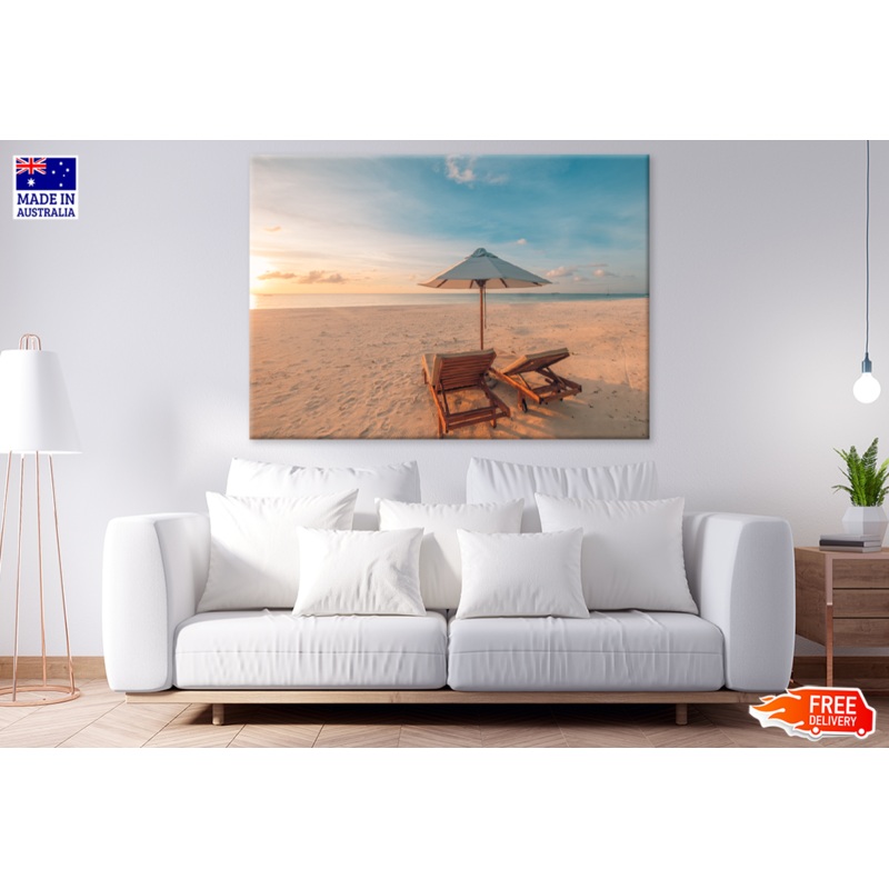 Beach Hut & Sea Sunset View Photograph Print 100% Australian Made