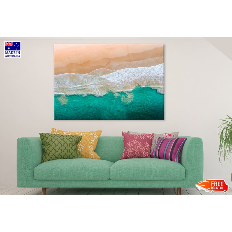 Sydney Sea Waves & Sand Aerial Photograph Print 100% Australian Made