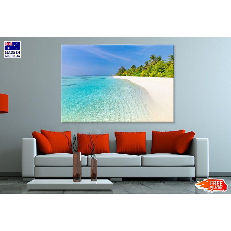 Tranquil Beach & Palm Trees View Photograph Print 100% Australian Made