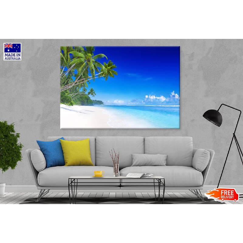 Tropical Beach Paradise & Palm Trees Photograph Print 100% Australian Made