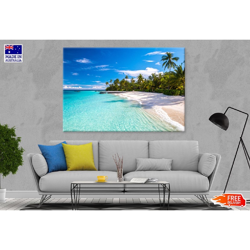 Typical Blue Beach Photograph in Maldives Print 100% Australian Made