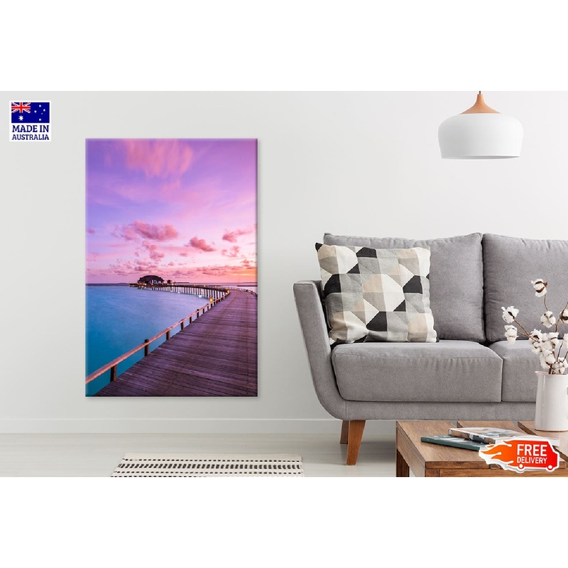 Villas Seascape with Soft Lights View Photograph Print 100% Australian Made