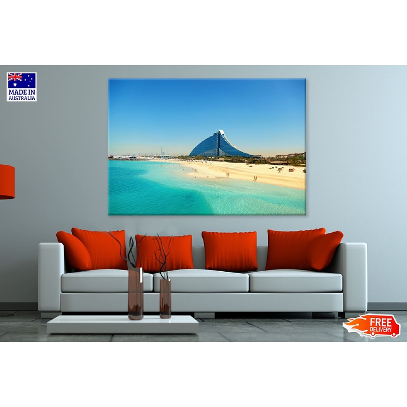 White Sand Beach View Photograph in Dubai Print 100% Australian Made