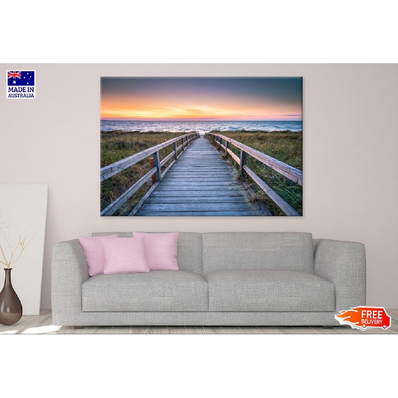 Wooden Bridge to Beach North Sea View Photograph Print 100% Australian Made