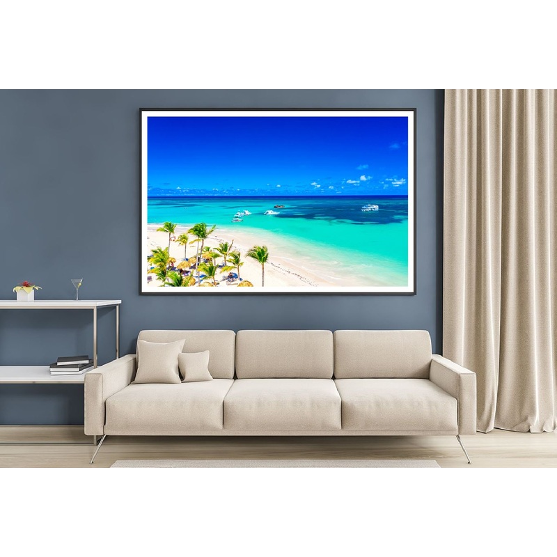 Bavaro Beach with Boats & Trees Photograph Home Decor Premium Quality Poster Print Choose Your Sizes