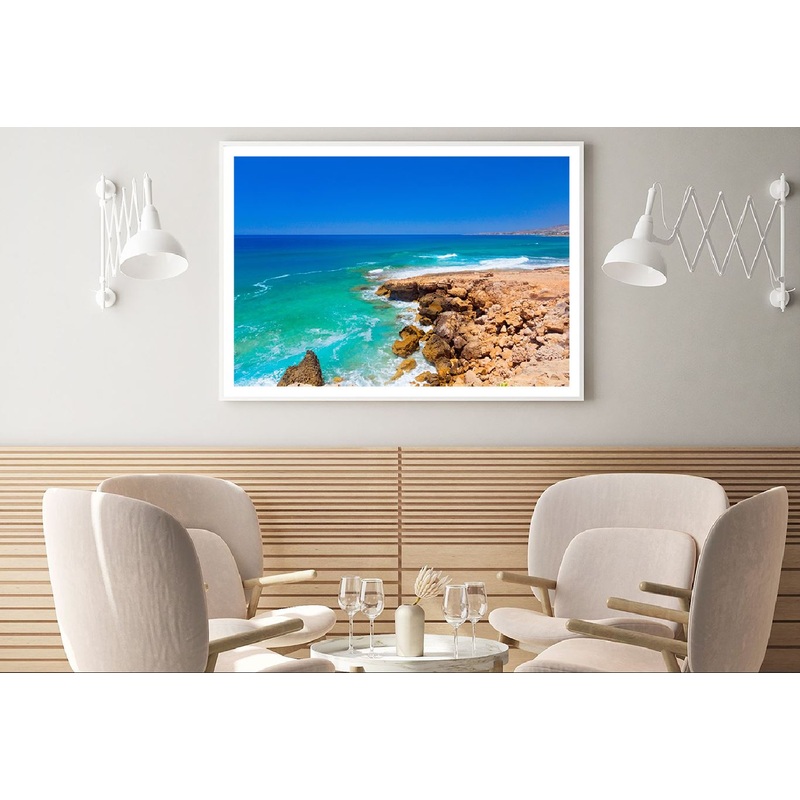 Beach near Paphos View Photograph Cyprus Home Decor Premium Quality Poster Print Choose Your Sizes