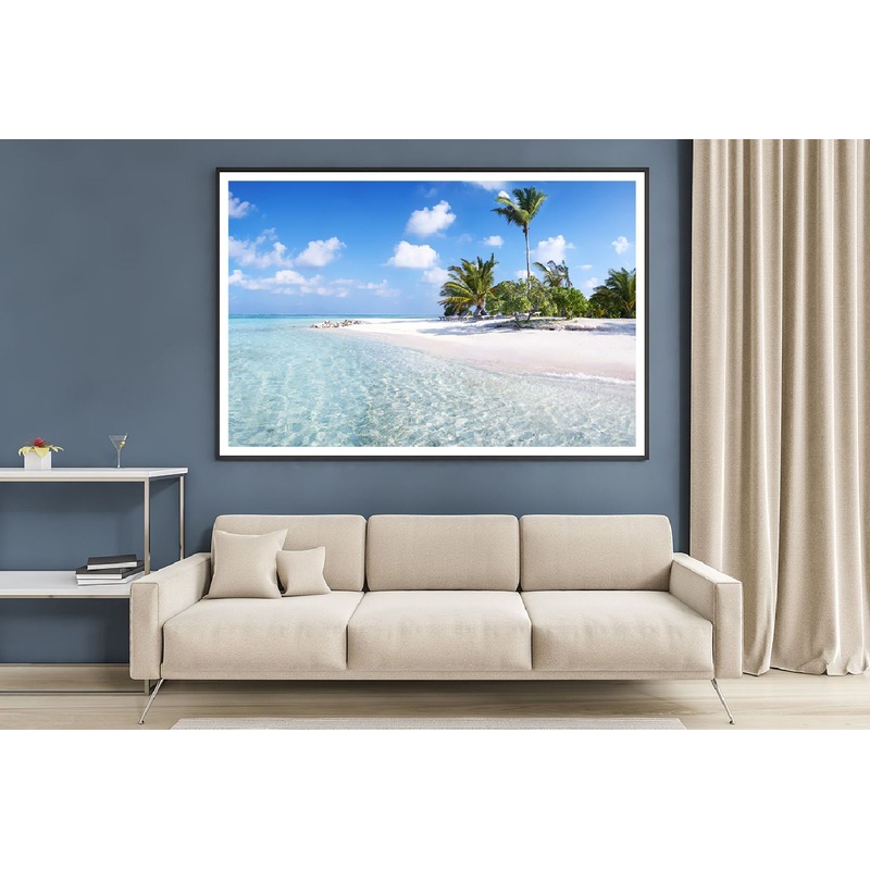 Blue Sky with Maldives Beach View Photograph Home Decor Premium Quality Poster Print Choose Your Sizes