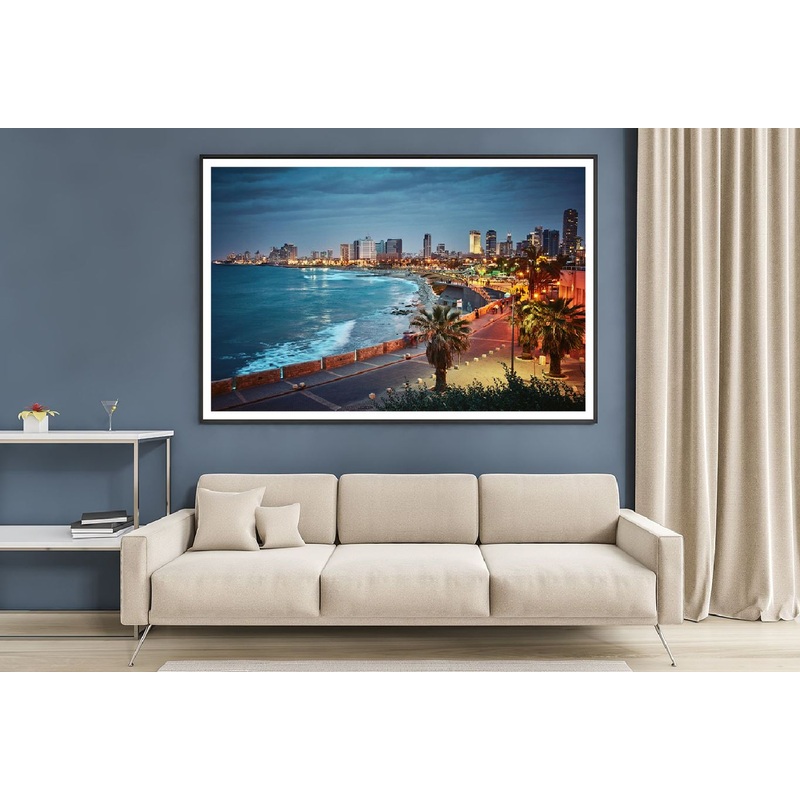 Tel Aviv Beach Night Scenery View Photograph Home Decor Premium Quality Poster Print Choose Your Sizes