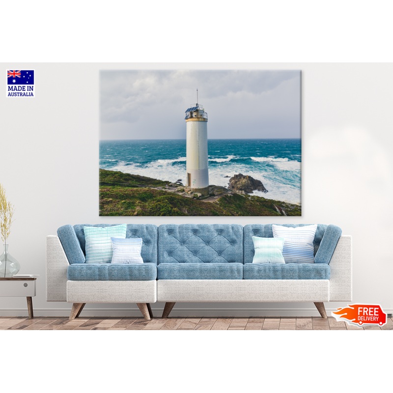 Tower On Rock Mountain & Sea View Photograph Print 100% Australian Made