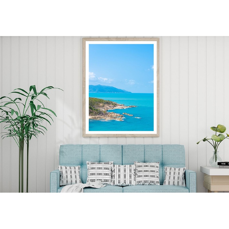 Tropical Rocky Sea with Blue Sky View Photograph Home Decor Premium Quality Poster Print Choose Your Sizes
