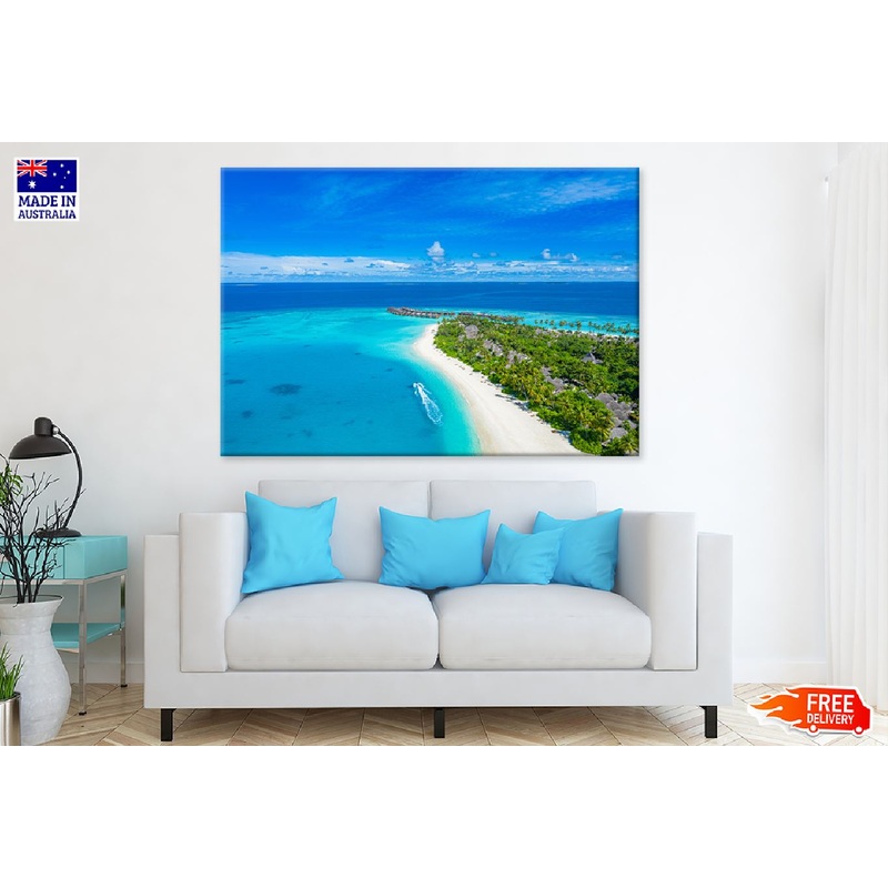 Villas & Sea Lagoon Beach Aerial View Photograph Print 100% Australian Made