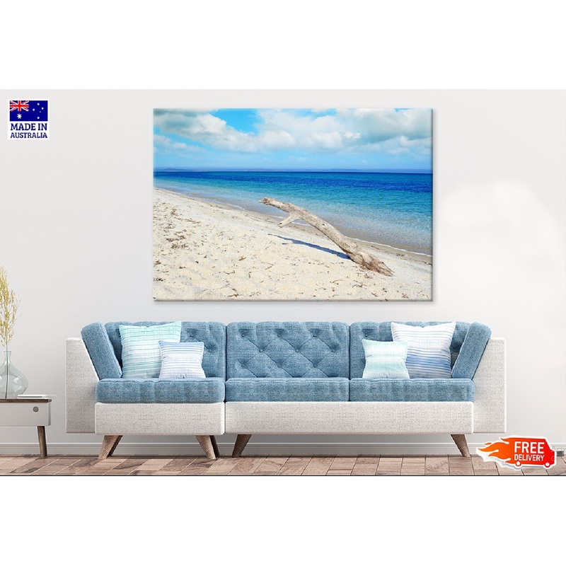 White Driftwood Tropical Beach Photograph Print 100% Australian Made