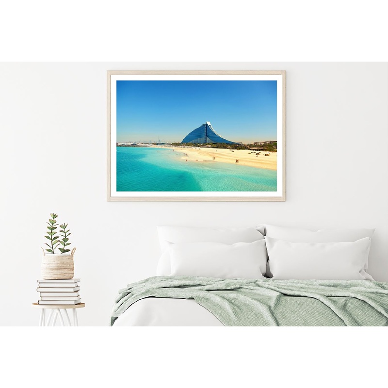White Sand Beach View Photograph in Dubai Home Decor Premium Quality Poster Print Choose Your Sizes