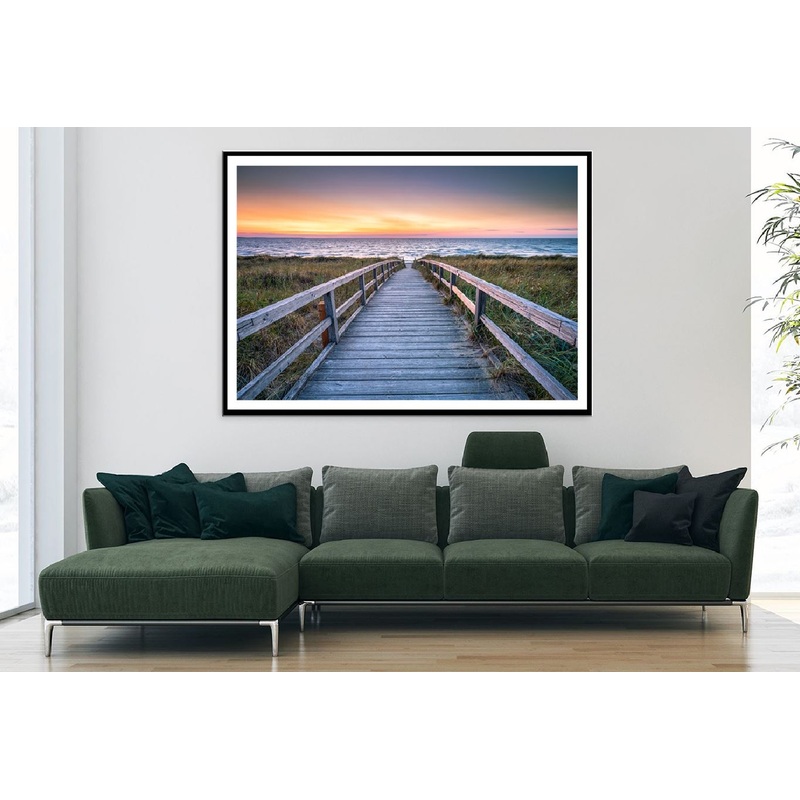 Wooden Bridge to Beach North Sea Photograph Home Decor Premium Quality Poster Print Choose Your Sizes