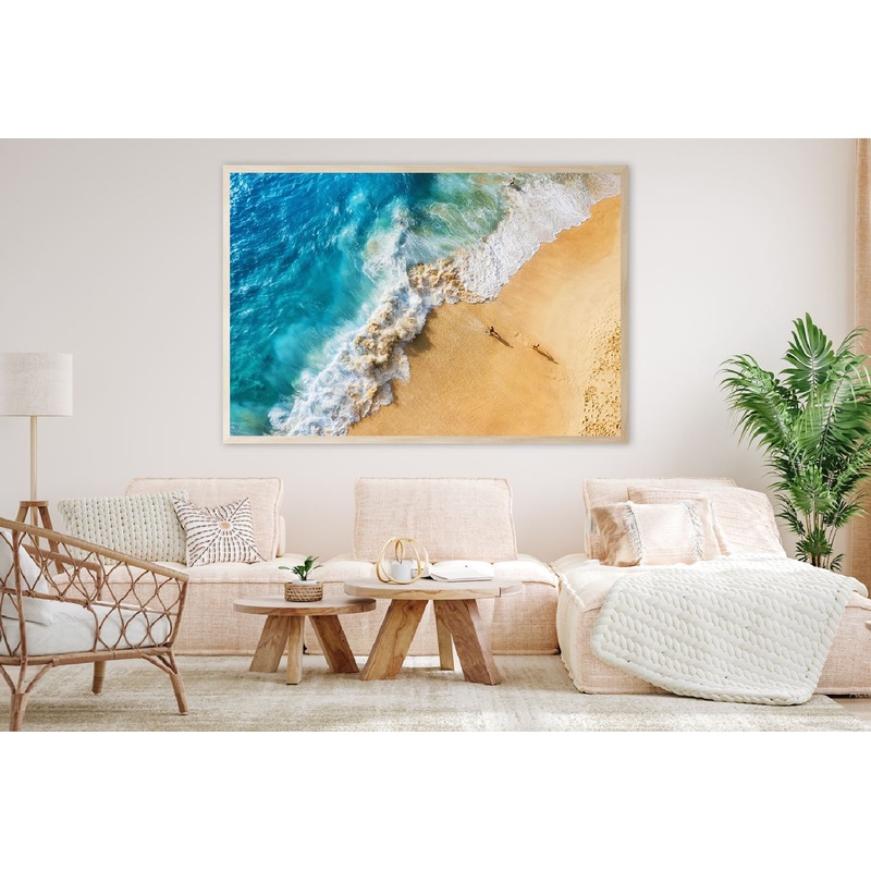 Azure Sea & People Aerial View Photograph Home Decor Premium Quality Poster Print Choose Your Sizes