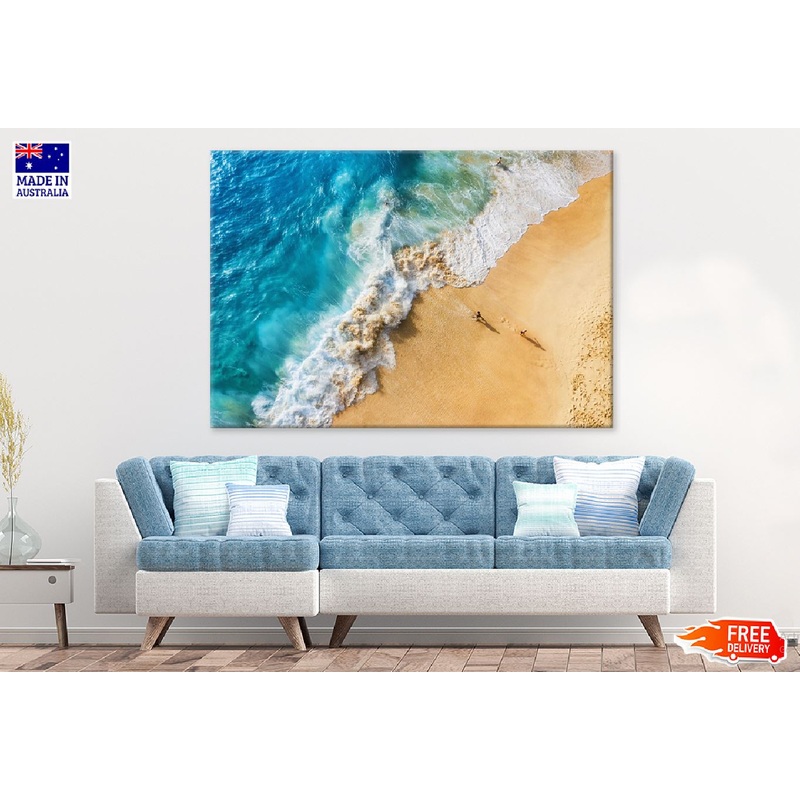 Azure Sea & People Aerial View Photograph Print 100% Australian Made