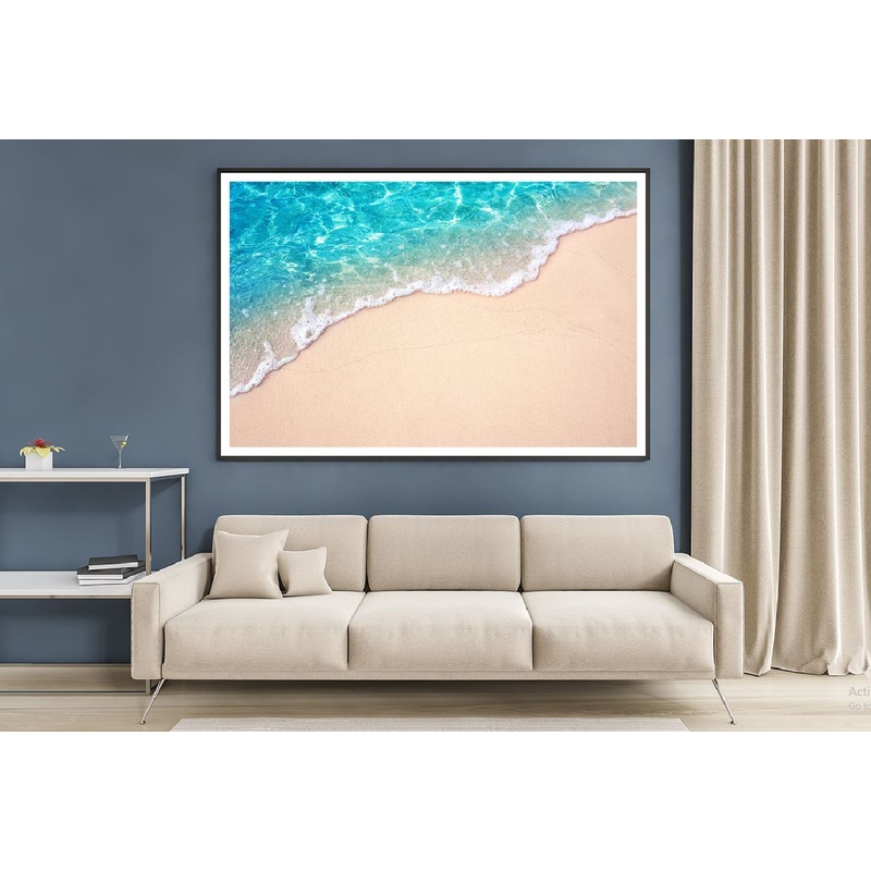 Blue Ocean Wave on Sandy Aerial Photograph Home Decor Premium Quality Poster Print Choose Your Sizes
