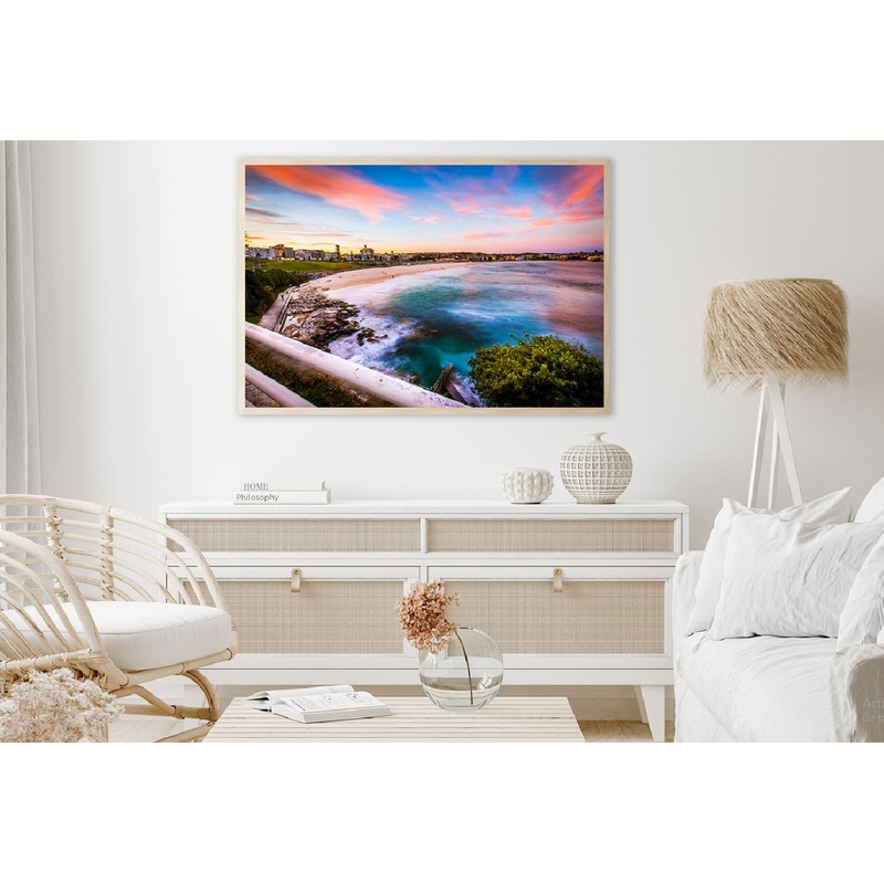 Sunset at Bondi Beach Photograph Sydney Home Decor Premium Quality Poster Print Choose Your Sizes
