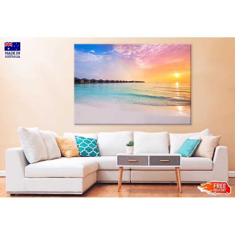 Sunset at Tropical Resort Sea Photograph Print 100% Australian Made