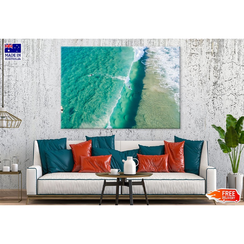 Surfer on Wave at Beach View Australia Print 100% Australian Made