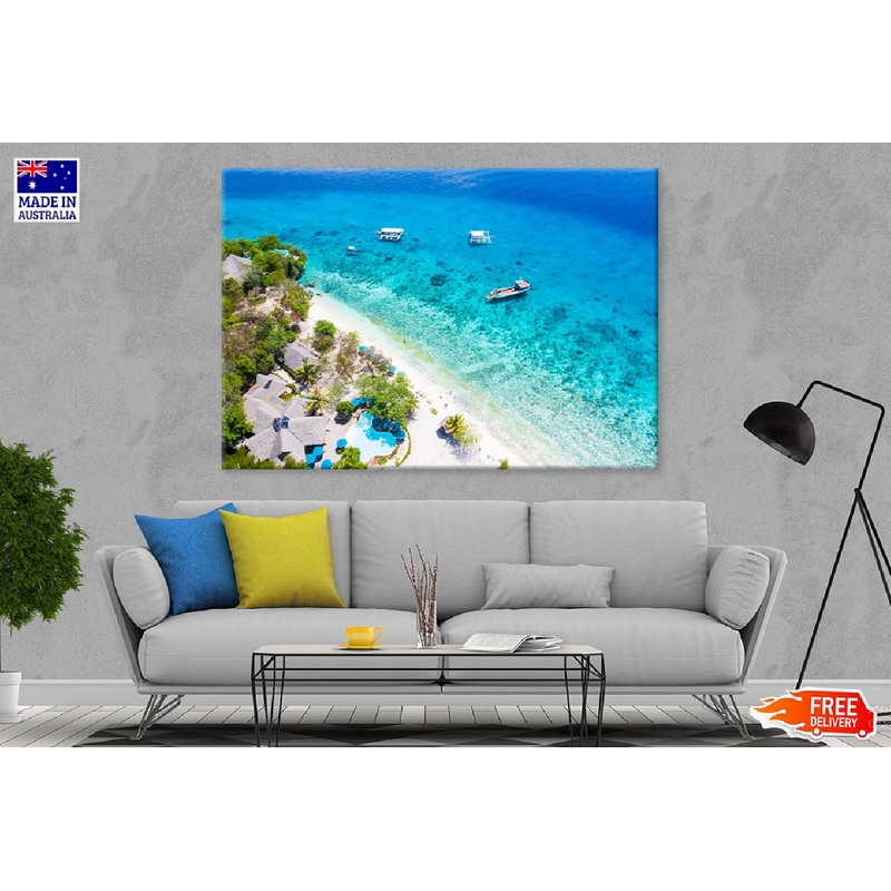 SuSumilon Island Beach Aerial View Photograph Print 100% Australian Made
