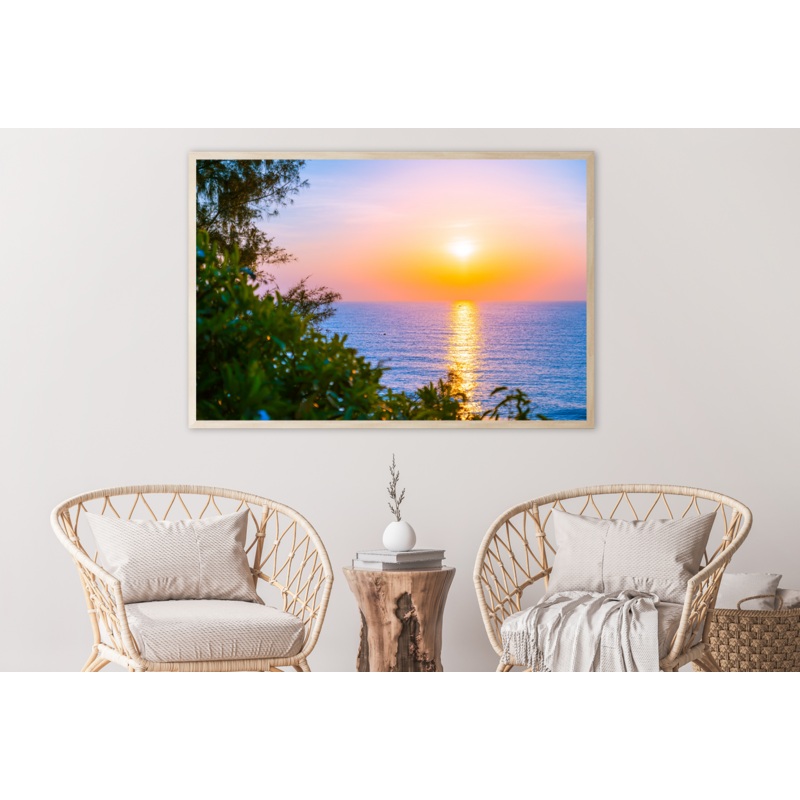 Trees & Sea Sunset Scenery View Home Decor Premium Quality Poster Print Choose Your Sizes
