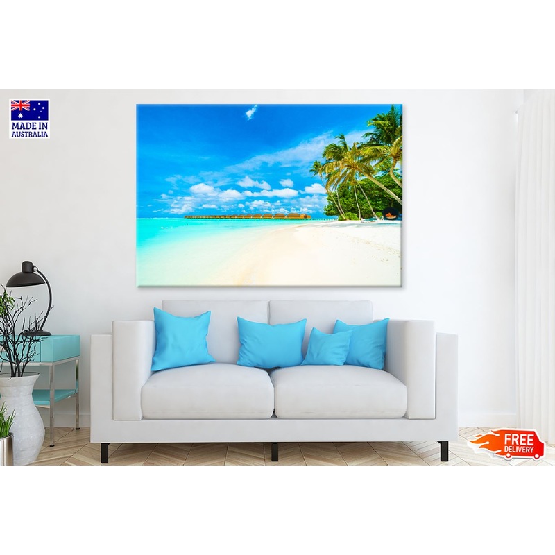 Tropical Beach in Maldives Island Photograph Print 100% Australian Made