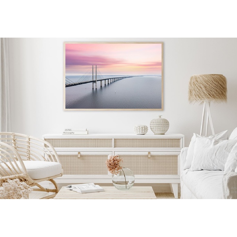 Oresund Bridge & Sea Sunset View Photograph Home Decor Premium Quality Poster Print Choose Your Sizes