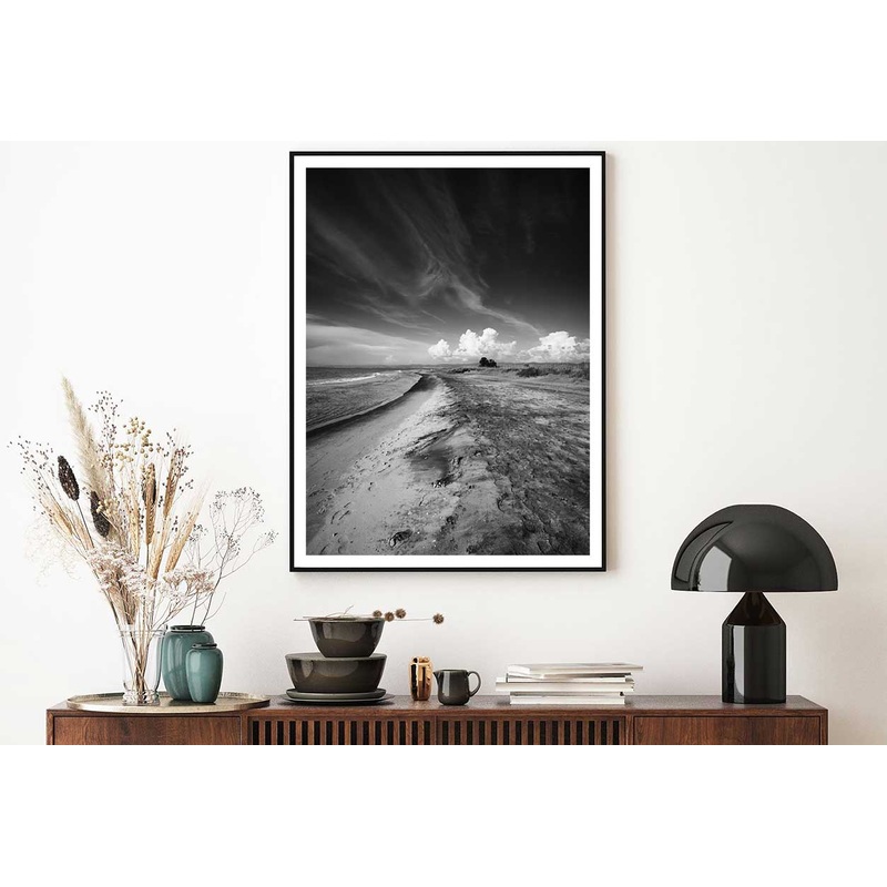 Torre Flavia Beach B&W View Photograph Home Decor Premium Quality Poster Print Choose Your Sizes