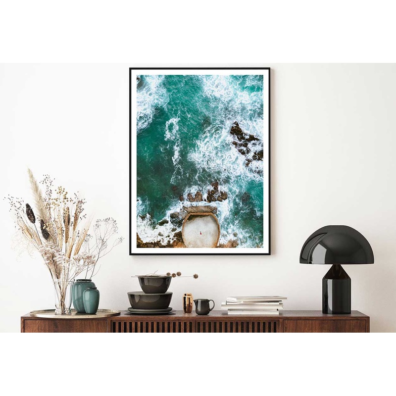 Waves Crashing Sea Coast Aerial View Home Decor Premium Quality Poster Print Choose Your Sizes