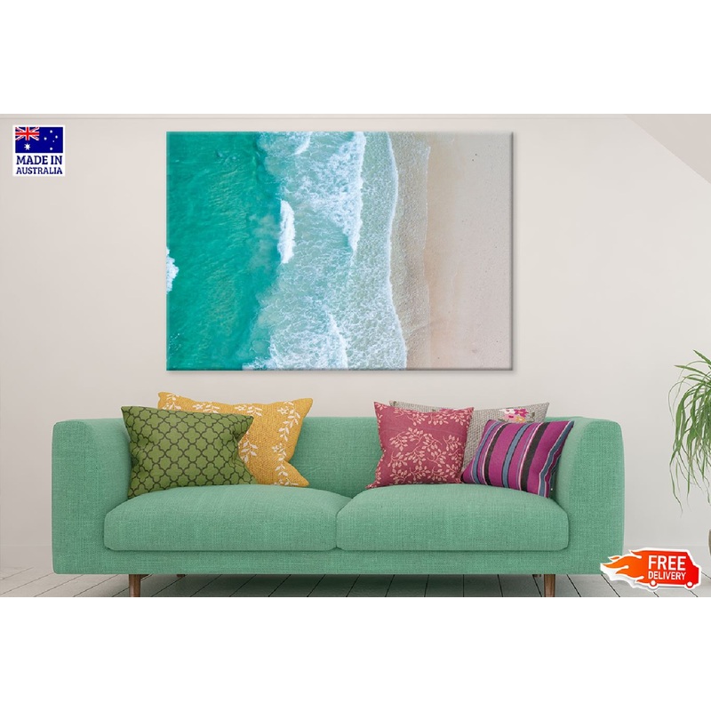 Azure Beach Wave Aerial View Photograph Print 100% Australian Made