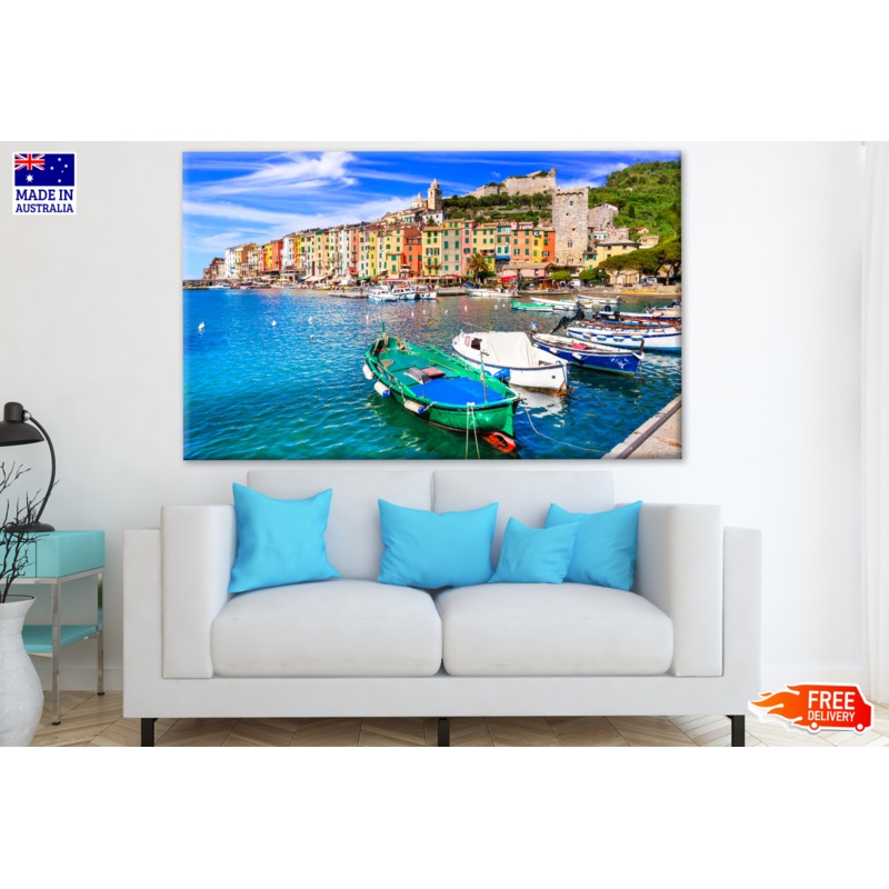 Beautiful Coastal Town Portovenere in "Cinque Terre" National Park in Liguria, Italy Print 100% Australian Made